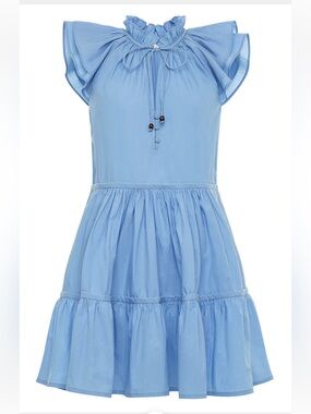 Anna Cate Aimee Blue Cotton Dress Small